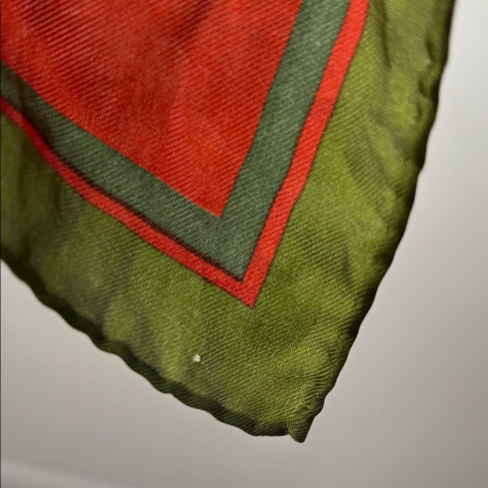 Echo floral silk square scarf, green/orange/teal - Picture 7 of 7